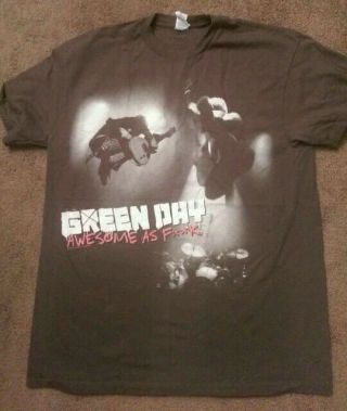 Green Day Awesome As F K Tshirt,  Size Large