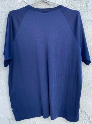 Vintage 70 ' s Hang Ten t - shirt Navy Blue Mens XL Sheen Blank with feet logo 3