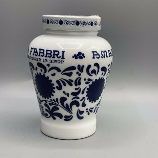 Amarena Fabbri Fruit Syrup Empty Cobalt And White Jar Made In Italy