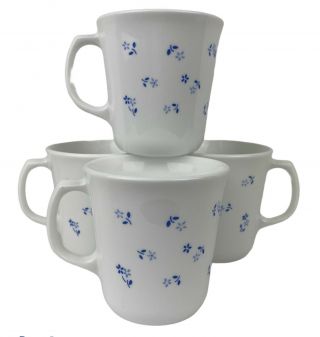 Set Of 4 - Corelle By Corning Provincial Blue Coffee Mug / Cup