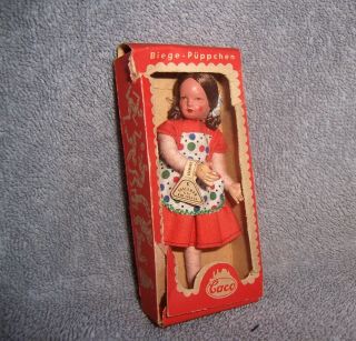 Pretty Vintage Dollhouse Miniature Posable Girl Doll German Caco