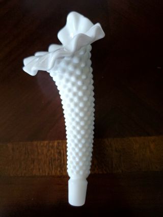 Fenton Hobnail Replacement Epergne Horn 6” Long White Milk Glass