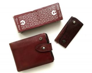 Etienne Aigner Antique Brown (oxblood) Leather Wallet,  Key Case,  770 Finish Vtg