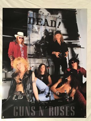 Guns N Roses 1991 Promo Poster Geffen Records Slash Axl Rose