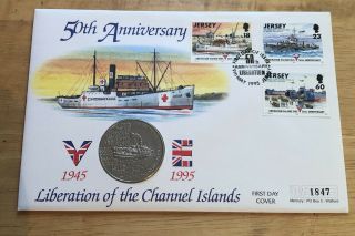 50th Anniversary Liberation Of Channel Islands Two Pound Coin First Day Cover