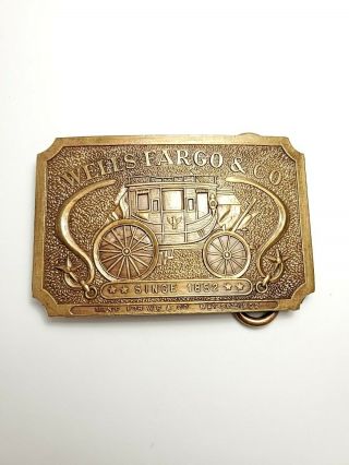 Vintage Brass Belt Buckle Wells Fargo & Co Since 1852 Tiffany & Co Cond