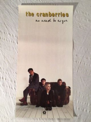 The Cranberries 1994 Two - Sided Promo Poster Dolores O’riordan No Need To Argue