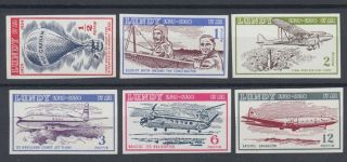 Lundy 1954 Silver Jubilee Airmail Imperforate Proofs 6 Cpl Mnh Full Og.