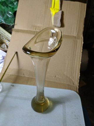 Brown/amber Vase Art Glass Needs Cleaning