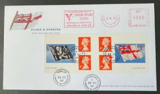 2001 Flags & Ensigns Booklet Fdc With Vickers Meter Mark And Barrow Cds