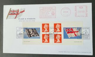 2001 Flags & Ensigns Booklet Fdc With Submarine Meter Mark And Barrow Handstamp