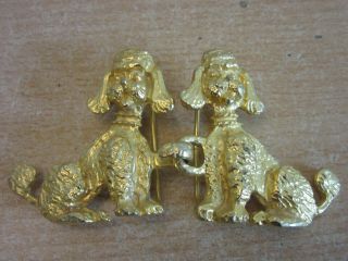 Vintage 1973 Mimi Di N Large Gold Plated Poodle Dog Belt Buckle