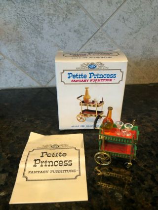 Vintage Ideal Petite Princess Fantasy Furniture Rolling Tea Cart Bar Set & Book