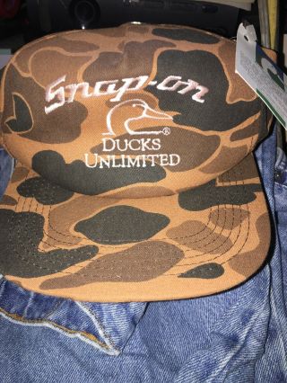 Vtg Ducks Unlimited Snap - On Tools Trucker Camouflage Snapback K - Products Hat Usa