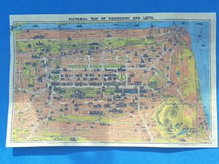 1:12 Scale Pictorial Map Of Edinburgh & Leith 1935 Crafted By Ken Blythe