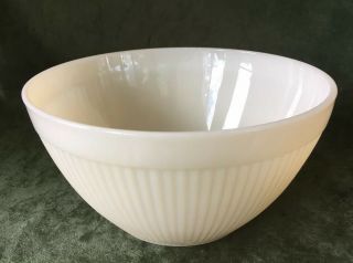 Vintage Anchor Hocking Fire King Ivory 7 1/2 Inch Vertical Ribbed Mixing Bowl