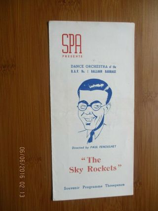 1944 The Sky Rockets Orchestra Raf Balloon Barrage Savoy Cinema Swindon Prog