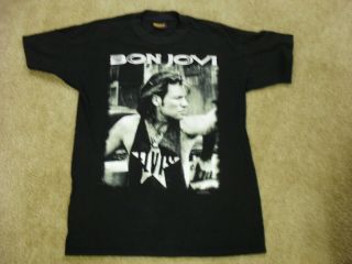 Vintage Bon Jovi 1993 World Tour Tee Shirt Size Large Brockum Made In Usa