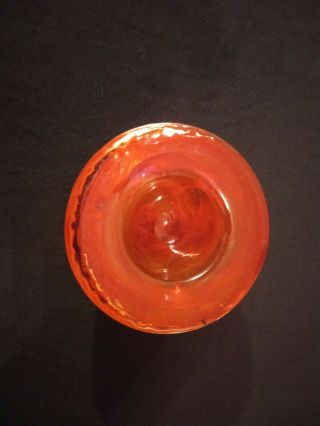 Kosta Boda Sweden 9”x4” Red Orange Swirl Heavy Hand Blown Art Glass Bowl