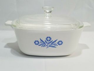 Vintage Corning Ware 1.  5 Qt Blue Cornflower Casserole Dish W/ Lid P - 1 1/2 - B