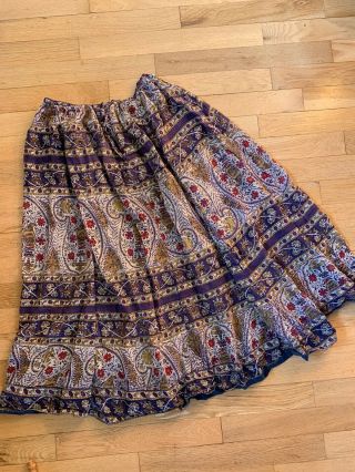 Vintage 70s Star Of India Cotton Gauze Skirt Xs/24