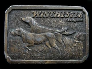 Sb09162 Vintage 1970s Winchester Shotguns Hunting & Gun Belt Buckle