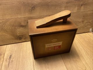 Vintage Lord Esquire Shoe Shine Care Oak Wood Box Rotating Butler Vintage