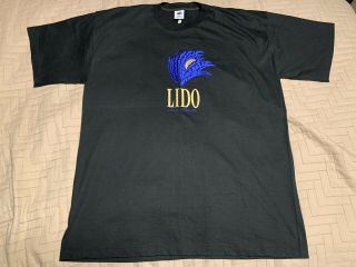 Vintage Lido De Paris Embroidered Black T - Shirt,  Size Xl,  Single - Stitch