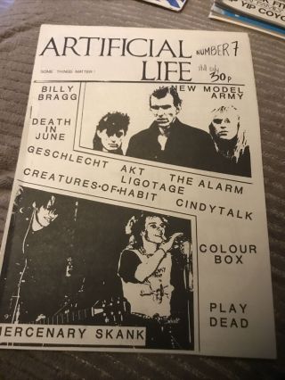 Artificial Life Fanzine From 1984 No.  7 Model Army The Alarm Billy Bragg