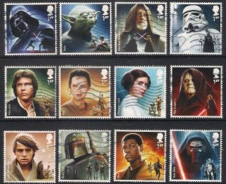 Gb 2015 Star Wars Multi Issue Commemorative Stamps Good Off Paper