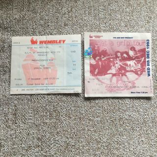 Aerosmith 2 Ticket Joblot Bundle Wembley Arena 17/11/89 & 08/12/93