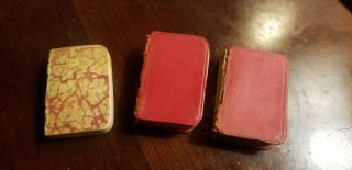 3 Antique Miniature Books William Shakespeare King Lear,  Titus Allied Newspapers