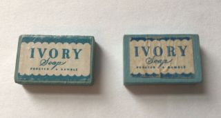 VTG Miniature Doll House Accessories Kleenex Tissue Cotton Swabs (2) Ivory Soaps 2