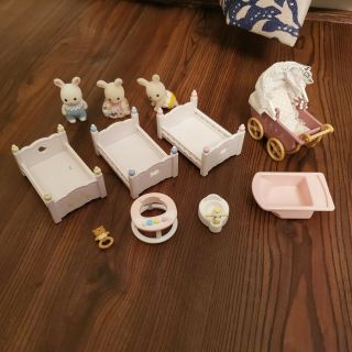 Calico Critters Sylvanian Families Baby Rabbit Bunny Furniture Accessories Pram