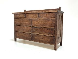 Dollhouse Furniture Wood Dresser/chest Of Drawers 1:12 Scale
