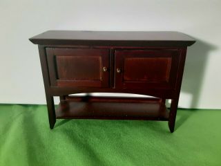 Doll House Furniture Wooden Miniature Cabinet 1:12 Scale Mahogany