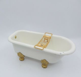 Vintage Bodo Hennig Bathtub & Soap Tray Dollhouse Miniature 1:12