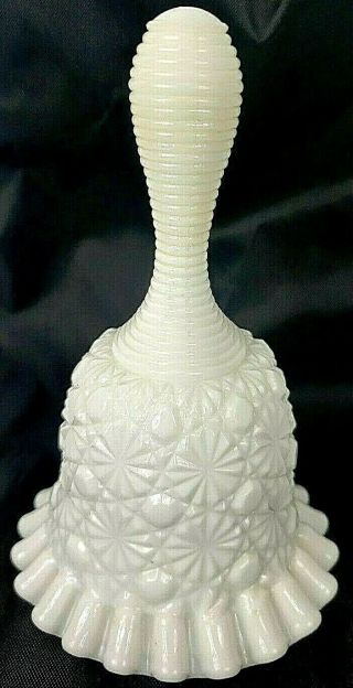 Vintage White Milk Glass Hobnail Pattern Bell 6 " Tall