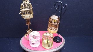 Dolls House Accessories 4 Bird Cages With Birds 1.  12th Sa