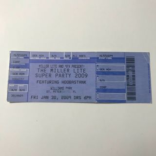 Hoobastank Miller Lite 2009 Party Concert Ticket Stub January 2009