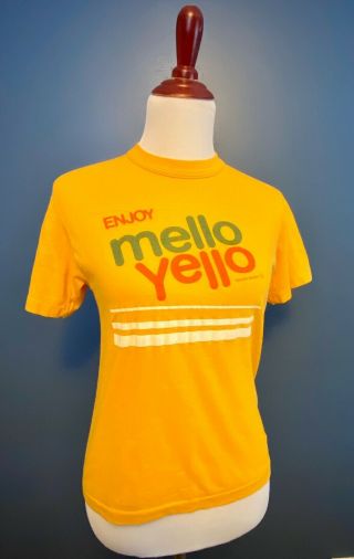 Vintage 1970’s Yellow Mello Yello Logo Short Sleeve T - Shirt