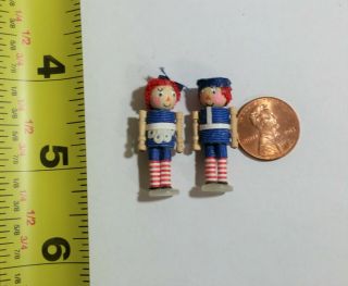 Dollhouse Miniature Raggedy Ann & Andy Dolls Toy Figurines 1:12 Cute