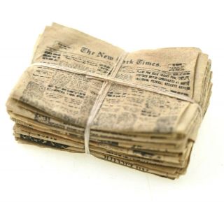 Artisan Miniature Tied Bundle York Times Newspapers