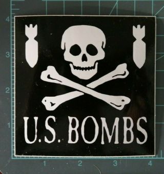 Us Bombs Vintage Skull/bombs Sticker 4 X 4 Duane Peters,  Punk,  Thrash,  Skate Punk
