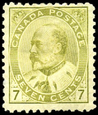 Canada 92 F Og Hhr 1903 King Edward Vii 7c Olive Bistre Cv$160.  00