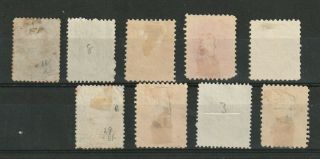 Canada /Nova Scotia 9 stamps,  5 with specimen overprint.  Lot 2