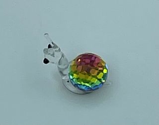 Vintage Glass Iridescent Snail Tiny Mini Antennas Collectible Figurine Clear j8 2