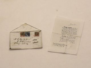 Montserrat Folch Victorian Letter In Envelope - Artisan Dollhouse Miniature