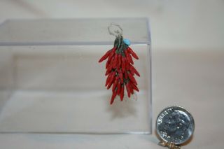 Miniature Dollhouse Rope Of Red Hot Chili Peppers To Hang Artisan 1:12 Nr