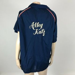 Vintage Hilton Women ' s Bowling Shirt 42 Blue Mary USA Alley Katz Button S/S L19 3